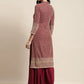 Maroon Embroidered Kurta with Sharara ( JOKPS 1448 Maroon )