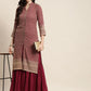 Maroon Embroidered Kurta with Sharara ( JOKPS 1448 Maroon )