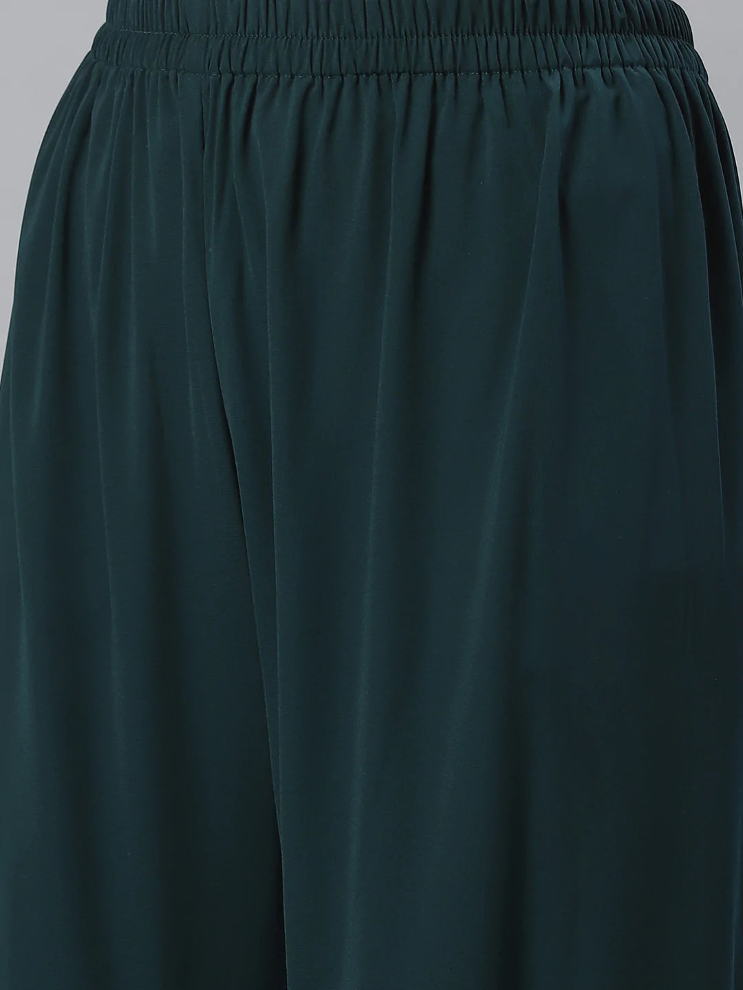 Jompers Women Green & Golden Solid Kurti with Sharara & Woven Design Dupatta (JOKPS D14G 1349 Green)