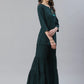 Jompers Women Green & Golden Solid Kurti with Sharara & Woven Design Dupatta (JOKPS D14G 1349 Green)