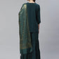 Jompers Women Green & Golden Solid Kurti with Sharara & Woven Design Dupatta (JOKPS D14G 1349 Green)