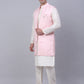 Men's Solid Kurta Pyjama With Shrug Jacket ( JOKPWCS W-D 4067Pink )