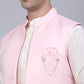 Men's Solid Kurta Pyjama With Shrug Jacket ( JOKPWCS W-D 4067Pink )