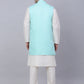 Men's Solid Kurta Pyjama With Shrug Jacket ( JOKPWCS W-D 4067Sky )