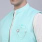 Men's Solid Kurta Pyjama With Shrug Jacket ( JOKPWCS W-D 4067Sky )
