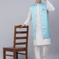 Men's Solid Kurta Pyjama With Shrug Jacket ( JOKPWCS W-D 4068Sky )
