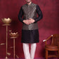 Woven Design Nehru Jacket With Kurta Pyjama Set ( JOKPWC 636B 4088 Golden )