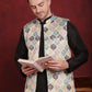 Green Floral Printed Nehru Jacket With Kurta Pyjama Set ( JOKPWC 636B 4090Green )