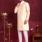 Woven Design Nehru Jacket With Kurta Pyjama Set ( JOKPWC 636G 4089 Mustard )
