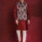 Black Floral Printed Nehru Jacket With Kurta Pyjama Set ( JOKPWC 636M 4090Black )
