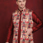 Multi Printed Nehru Jacket With Kurta Pyjama Set ( JOKPWC 636M 4090Multi )