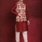 Multi Printed Nehru Jacket With Kurta Pyjama Set ( JOKPWC 636M 4090Multi )