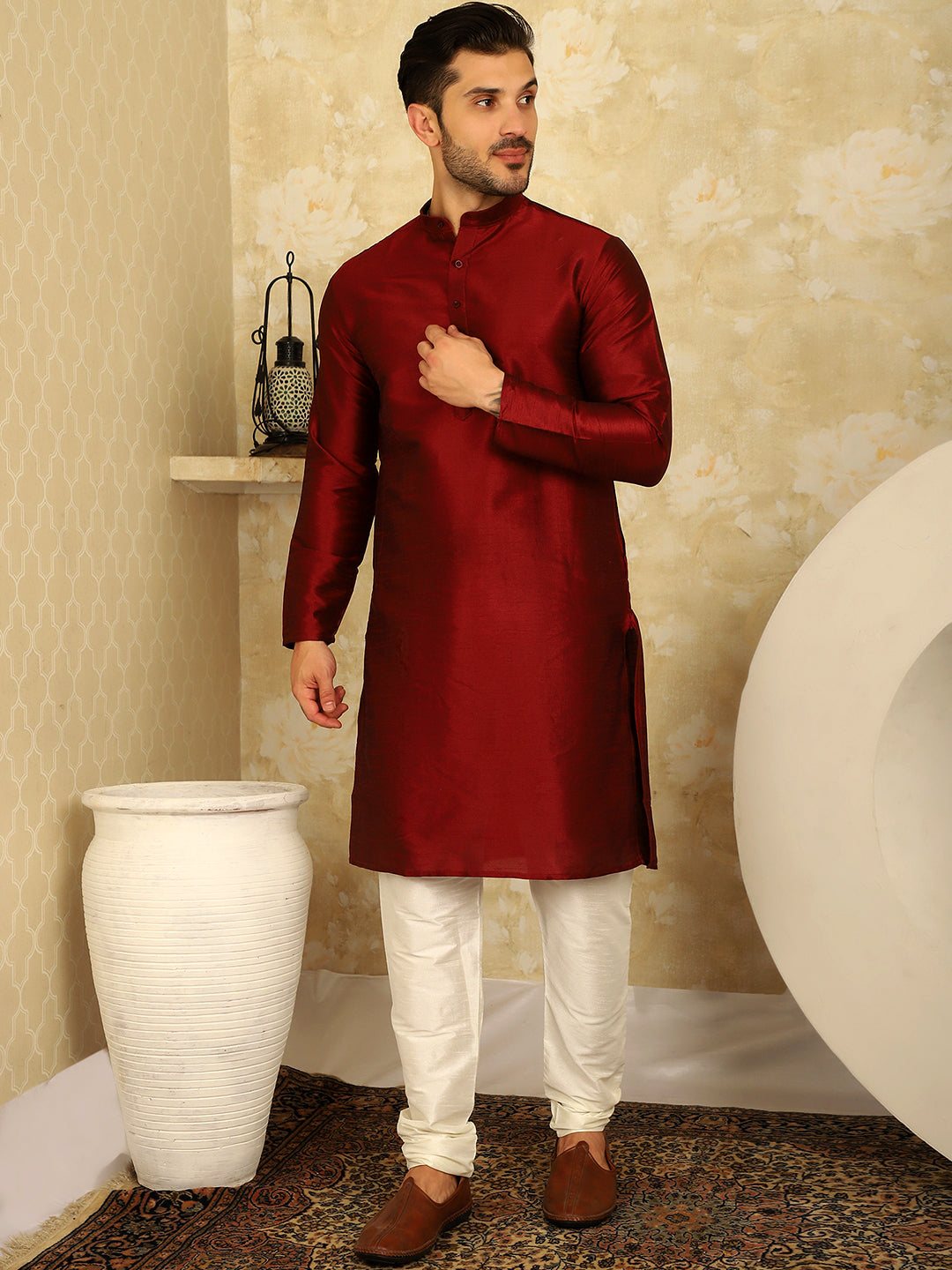 Blue Woven Design Nehru Jacket With Kurta Pyjama Set ( JOKPWC 636M 4091Peacock )