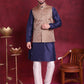 Woven Design Nehru Jacket With Kurta Pyjama Set ( JOKPWC 636N 4089 Brown )