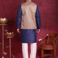 Woven Design Nehru Jacket With Kurta Pyjama Set ( JOKPWC 636N 4089 Brown )