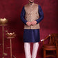 Woven Design Nehru Jacket With Kurta Pyjama Set ( JOKPWC 636N 4089 Brown )