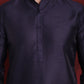 Navy Blue Woven Design Nehru Jacket With Kurta Pyjama Set ( JOKPWC 636N 4091Navy )