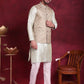 Woven Design Nehru Jacket With Kurta Pyjama Set ( JOKPWC 636P 4089 Golden )