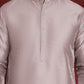 Silver Floral Printed Nehru Jacket With Kurta Pyjama Set ( JOKPWC 636S 4090Silver )