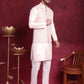 Woven Design Nehru Jacket With Kurta Pyjama Set ( JOKPWC 636W 4087 Pink )