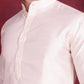 Woven Design Nehru Jacket With Kurta Pyjama Set ( JOKPWC 636W 4087 Pink )