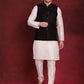 Black Woven Design Nehru Jacket With Kurta Pyjama Set ( JOKPWC 636W 4091Black )