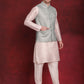 Green Woven Design Nehru Jacket With Kurta Pyjama Set ( JOKPWC 636W 4091Pista )