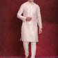 White Woven Design Nehru Jacket With Kurta Pyjama Set ( JOKPWC 636W 4091White )