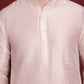 White Woven Design Nehru Jacket With Kurta Pyjama Set ( JOKPWC 636W 4091White )