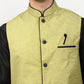 Jompers Men's Black Dupion Silk Kurta with Churidar & Nehru Jacket ( JOKPWC B-D 4024Green )