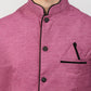 Jompers Men's Black Dupion Silk Kurta with Churidar & Nehru Jacket ( JOKPWC B-D 4024Purple )