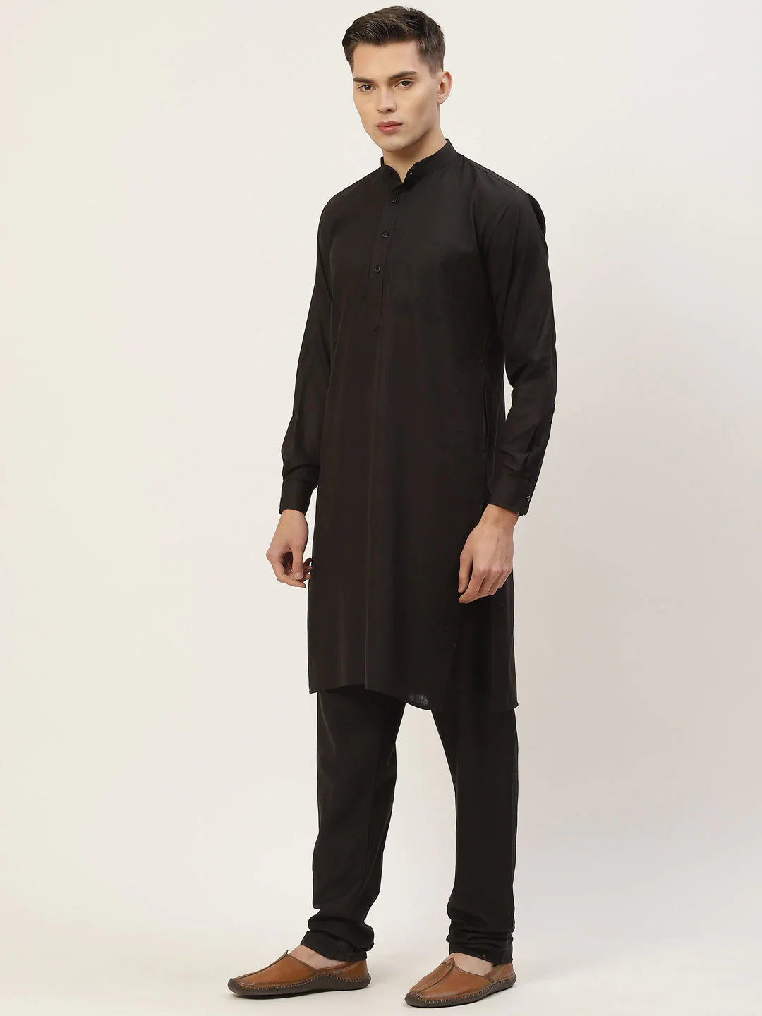 Men's Kurta Pyjama With Grey Solid Nehru Jacket( JOKPWC B-F 4033Grey )