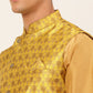 Men's Solid Kurta Pyjama With Nehru Jacket ( JOKPWC DG-D 4048Mustard )