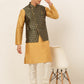 Men's Solid Kurta Pyjama With Nehru Jacket ( JOKPWC DG-D 4048Olive )