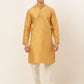 Men's Solid Kurta Pyjama With Nehru Jacket ( JOKPWC DG-D 4048Olive )