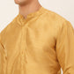 Men's Solid Kurta Pyjama With Nehru Jacket ( JOKPWC DG-D 4048Olive )