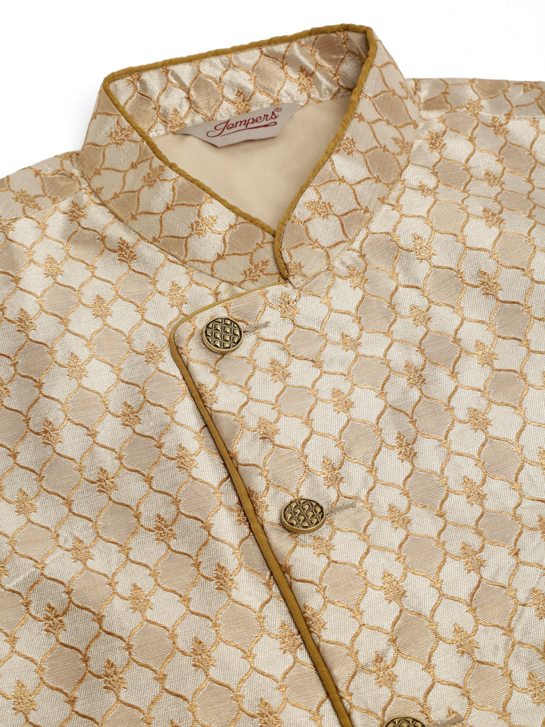 Men's Solid Kurta Pyjama With Nehru Jacket ( JOKPWC DG-D 4048Silver )