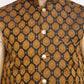 Jompers Men's Golden Dupion Silk Kurta with Churidar & Nehru Jacket ( JOKPWC G-D 4026Black )