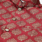 Men's Solid Kurta Pyjama With Floral Maroon Printed Nehru Jacket( JOKPWC G-D 4032Maroon )