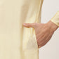Men's Solid Kurta Pyjama With Floral Peach Printed Nehru Jacket( JOKPWC G-D 4032Peach )