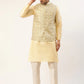 Men's Solid Kurta Pyjama With Pista Green Embroidered Nehru Jacket( JOKPWC G-D 4038Pista )