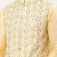 Men's Solid Kurta Pyjama With White Embroidered Nehru Jacket( JOKPWC G-D 4038White )