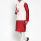 Jompers Men's Solid Dupion Kurta Pajama with Embroidered Nehru Jacket ( JOKPWC M-D 4012Pink )