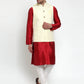 Jompers Men's Solid Dupion Kurta Pajama with Embroidered Nehru Jacket ( JOKPWC M-D 4012Yellow )