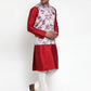 Jompers Men's Solid Dupion Kurta Pajama with Printed Nehru Jacket ( JOKPWC M-D 4014Silver )