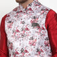 Jompers Men's Solid Dupion Kurta Pajama with Printed Nehru Jacket ( JOKPWC M-D 4014Silver )