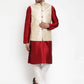 Jompers Men's Solid Dupion Kurta Pajama with Embroidered Nehru Jacket ( JOKPWC M-D 4015Cream )