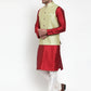 Jompers Men's Solid Dupion Kurta Pajama with Embroidered Nehru Jacket ( JOKPWC M-D 4015Green )