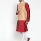 Jompers Men's Solid Dupion Kurta Pajama with Embroidered Nehru Jacket ( JOKPWC M-D 4015Peach )