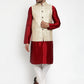 Jompers Men's Solid Dupion Kurta Pajama with Embroidered Nehru Jacket ( JOKPWC M-D 4016Cream )